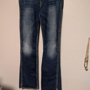 Silver Jeans Dark Blue Straight Leg Jeans
